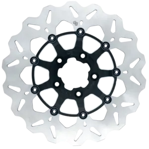 13″- 330mm Floating Wave Rotor oversize brackets sold seperately (Axial Brackets: SP065K and/or SP064K)-Black Carrier w/ Silver Contrast Cut – GBDU010