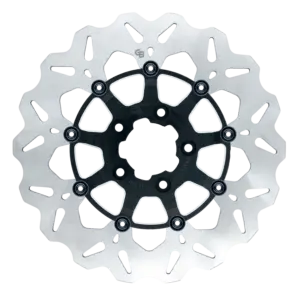 11.8″- 300mm Floating Wave Rotor – Black Carrier with Silver Contrast Cut – GBDU014
