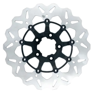 11.8″- 300mm Floating Wave Rotor Black Carrier with Silver Contrast Cut – GBDU015