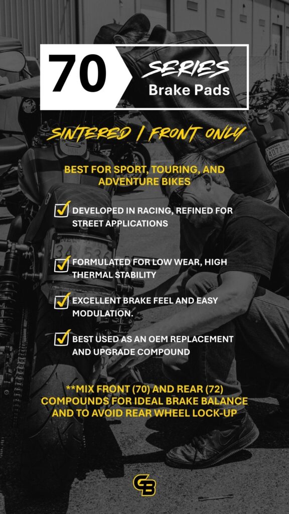 Sintered Brake Pads GBrakes 70 Series